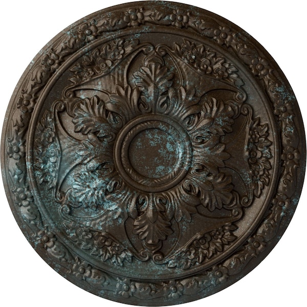 Ekena Millwork Baile Ceiling Medallion (Fits Canopies up to 3 1/4"), 20"OD x 1 5/8"P, Bronze Blue Patina CM20BLBBS - main